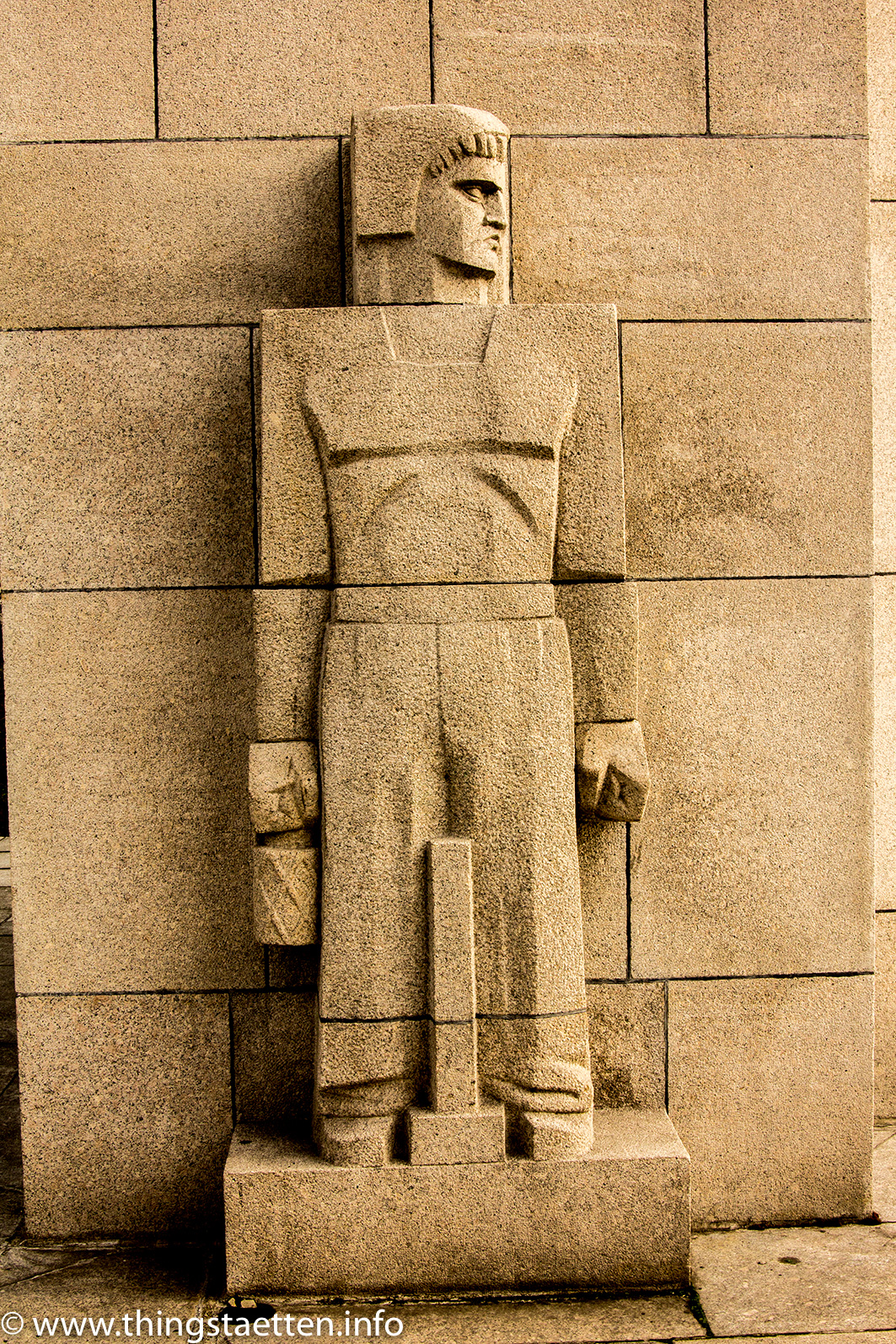 Sculpture made of stone as part of the Nazi memorial - German history of National Socialism