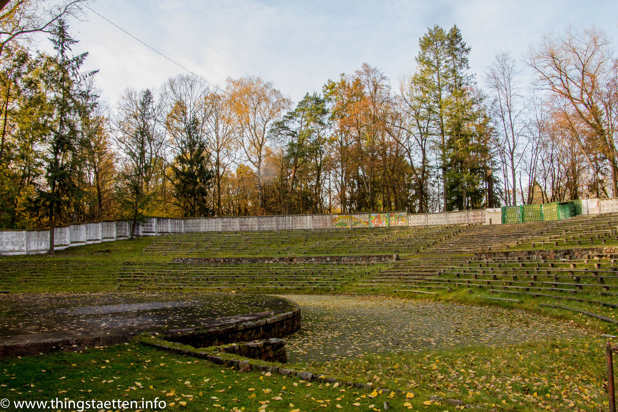 Tribune of the former open-air theater - history of theater of National Socialism - Sowetsk (Tilsit), East Prussia