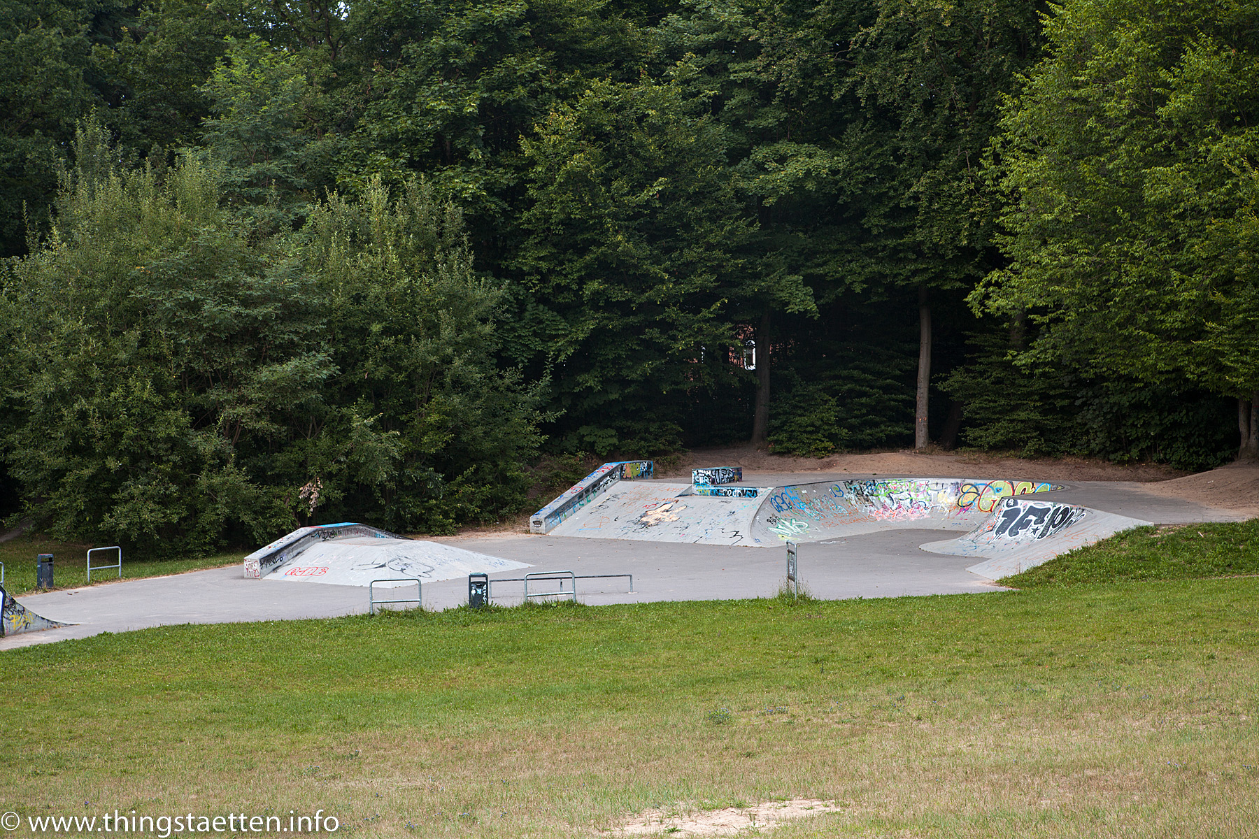 Skate ramps sprayed with graffiti at the former NS open-air stage
